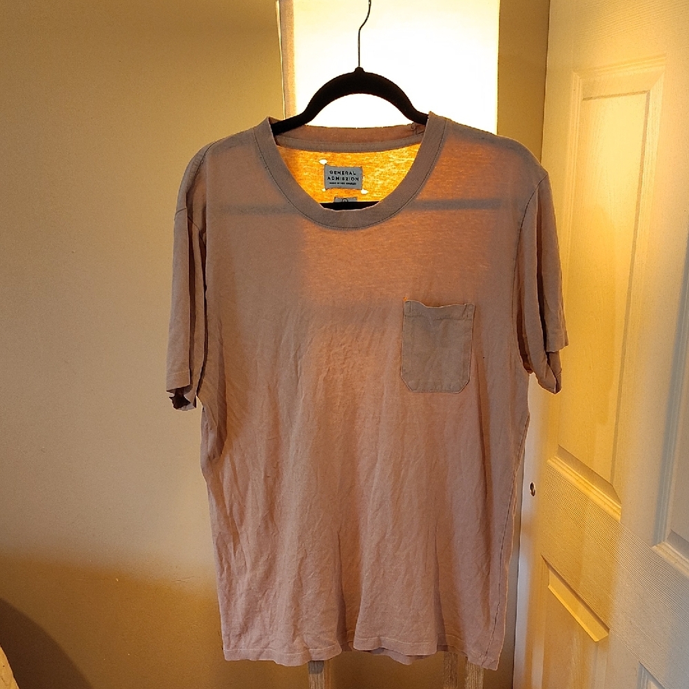 Tan Short Sleeve Tee Soft Cotton Crew Neck